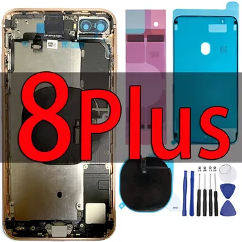 OEM Полный задний корпус для iPhone 8plus, заднее стекло с гибким соединением / портом зарядного устройства / катушкой зарядного устройства, замена задней оболочки для 8 Plus, 8 +