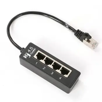 RJ45 Разветвитель от 1 мужчины до 4 женщин LAN Ethernet 4-портовая розетка Сетевой удлинитель кабеля Ethernet Разъем адаптера для Cat5 Cat6