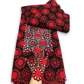 Гипюровый шнур, кружевная ткань с камнями, Новейшая Африканская кружевная ткань 2023 года, высококачественный материал для свадебного платья для шикарного платья 3
