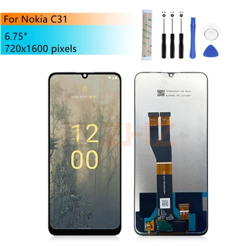Для Nokia C31 ЖК-дисплей с сенсорным экраном, дигитайзер в сборе, дисплей с рамкой, запасные части 6,75 