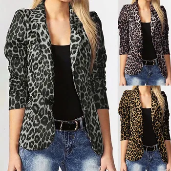 Женские весенне-осенние топы, модные трендовые куртки, костюм с леопардовым принтом, тонкие куртки #30