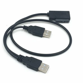 Кабель-адаптер USB 2.0 к SATA SATA 7PIN + 6PIN 2,5-дюймовый жесткий диск для ноутбука, кабель оптического привода, кабель высокоскоростной передачи данных