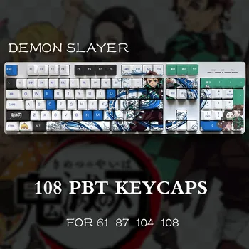 Колпачок Для Ключей Demon Slayer 108 Клавиш Xda Profile Agatsuma Zenitsu Pbt Keycaps Окрашиваемые На Заказ Колпачки Для Аксессуаров Механической Клавиатуры 5