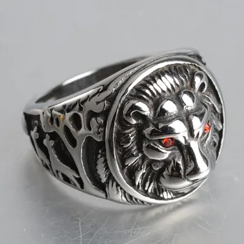 Кольцо Короля Льва с животными, Модное Властное Кольцо из Титановой Стали, Голова Льва, кольцо из титановой стали