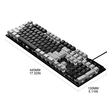 Проводная механическая игровая клавиатура USB, универсальная, 104 клавиши, двухцветная клавиатура Tea Axis для ПК/ноутбука