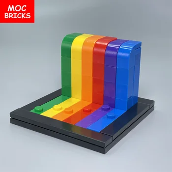 Продается набор MOC Bricks Mini Rainbow Background Wall Hood Statue, Совместимые Строительные блоки, Развивающие Игрушки для детей, Подарки 2