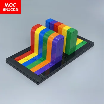 Продается набор MOC Bricks Mini Rainbow Background Wall Hood Statue, Совместимые Строительные блоки, Развивающие Игрушки для детей, Подарки 4