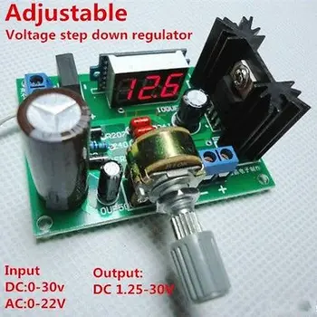 Светодиодный дисплей LM317 Регулируемый регулятор напряжения Понижающий модуль переменного/постоянного тока до 5 В 12 В 4