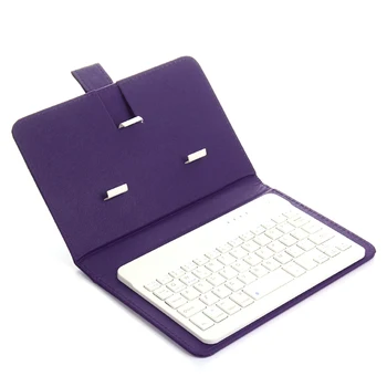 Универсальный портативный чехол для беспроводной клавиатуры из искусственной кожи 7 цветов для iPhone Huawei Защитный мобильный телефон с клавиатурой Bluetooth